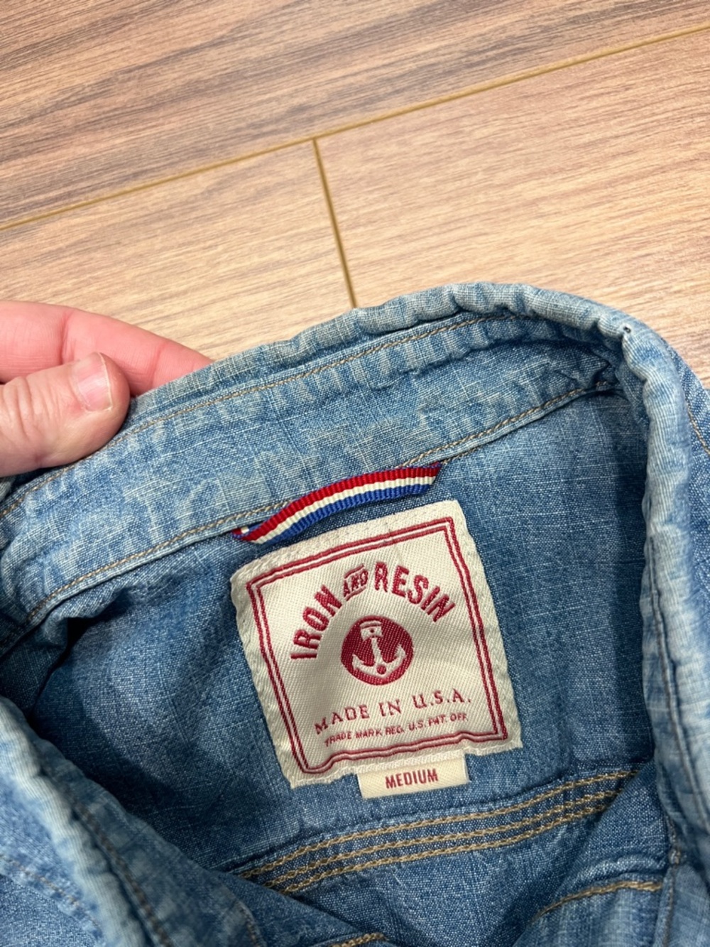 Iron & Resin Denim Shirt Size Medium - Picture 4 of 14